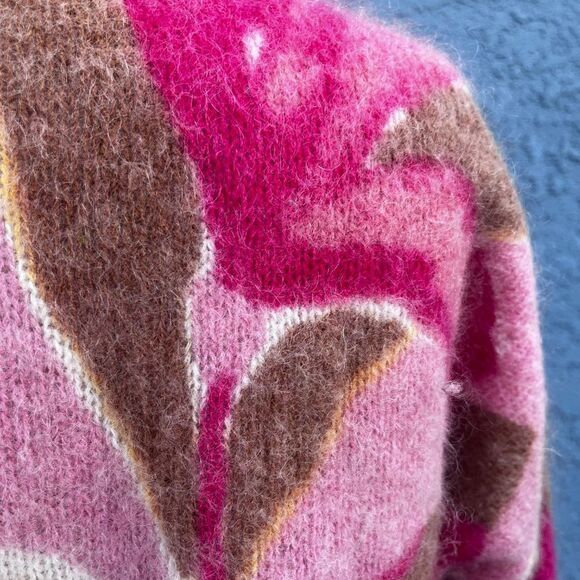 Sezane Alizee Sweater Tropic Fushchia Size Small Mohair blend - Picture 8 of 9